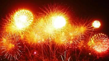abstract colorful holiday fireworks background celebrate new year's eve welcome new year festival of happiness fireworks display in night sky video