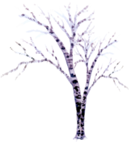 waterverf winter boom landschap png