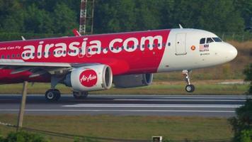 PHUKET, THAILAND DECEMBER 1, 2018 - AirAsia Airbus 320 9M AGB landing, International Phuket Airport video