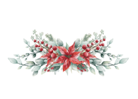 buquê de natal aquarela png