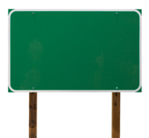png transparente de grande sinal de estrada verde em branco pronto para sua mensagem.