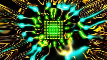 flying cube in galactic glow tunnel vj loop template. High quality 4k footage video