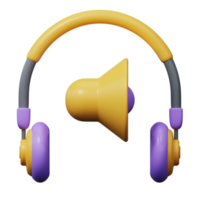 ícone de fones de ouvido 3d png