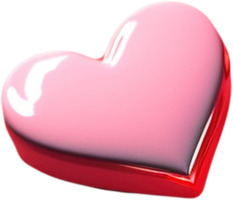 3d lucido cuore forma illustrazione che rappresentano amore e romanza png