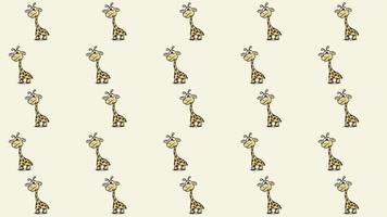 niedliche karikaturgiraffe reihen sich in reihen auf video