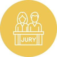 icono de fondo de círculo de línea de jurado vector