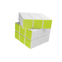 vit rubiks kub med grön uppdelningar 3d framställa. png