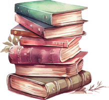Old Book Watercolor Illustration png