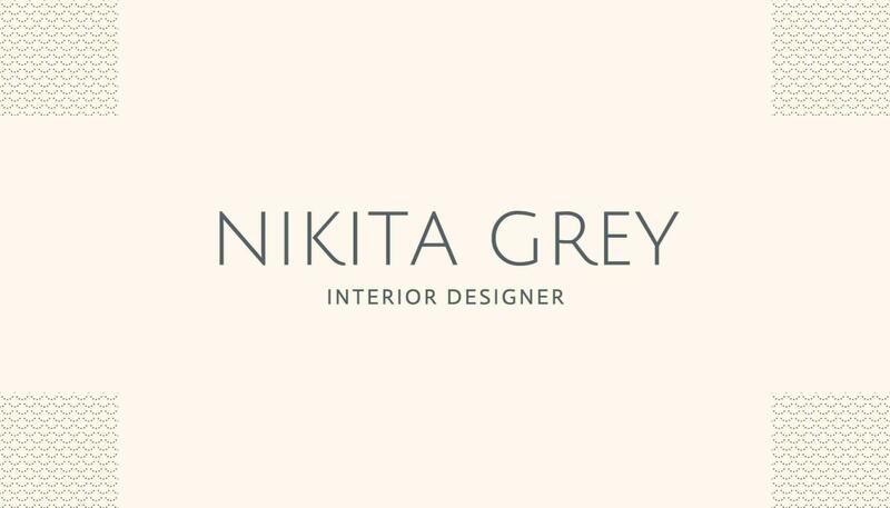 Beige Minimalist Interior Designer Business Card