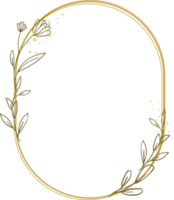 luxe goud blad kader grens bloemen ornament voor achtergrond, bruiloft uitnodiging, dank u kaart, logo, groet kaart png