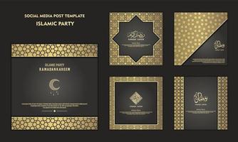conjunto de plantillas de publicación en redes sociales para ramadan kareem y bueno para y bueno para otra fiesta islámica vector