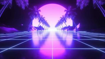 SynthWave Retro Futurism Landscape Loop video