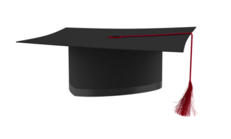 gradering hatt. uppnått gradering och Framgång i studier. 3d tolkning png