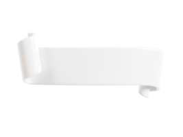 Ribbon text banner 3d render - white glossy rolled double tape for sale or promotion message. png