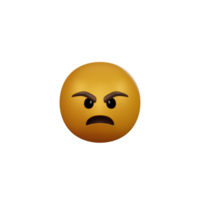 Emoji Gelb Gesicht und Emotion mit wütend. Gesichts- Ausdruck. png