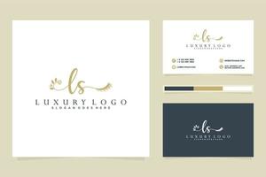 Initial LS Feminine logo collections and business card templat Premium Vector