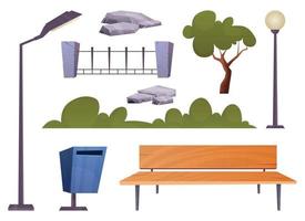 parque paisaje elementos recopilación. vector ilustración aislado en blanco