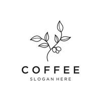 Logo design of arabica coffee cup and coffee plant hand drawn vintage style.Logo for business, cafe, restaurant, badge and coffee shop. vector