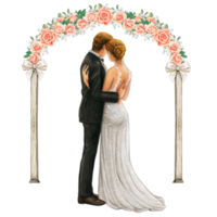 mariage couple embrassement en dessous de mariage cambre png