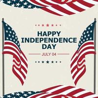 Happy Independence Day.  flag of USA with text on retro background, USA Independence Day, modern background vector illustration
