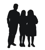 amistad de gente, hombres y mujer, abrazos de parientes, siluetas de abrazando muchachas y tipo, el concepto de un calentar reunión, familia, amar, unidad vector