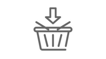zetten boodschappen doen kar, online boodschappen doen concept geanimeerd icoon video