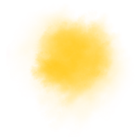 abstrait artistique poudre peindre. mouvement de abstrait Jaune poussière. Orange fumée. aquarelle place. png