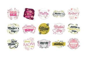 Cute Mother's Day Lettering Collection. Usable for Poster, Banner, Sticker, Label, Card, and T Shirt Designs vector
