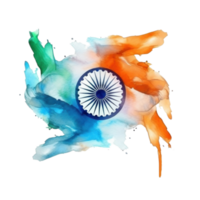 Watercolor painted Indian flag cutout png