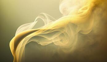 generativo ai, fluido ligero amarillo fumar con salpicaduras suave fluido bandera, primavera hembra ánimo, 3d efecto, moderno macro realista resumen antecedentes ilustración, tinta en agua efecto. foto