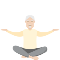 The Elderly People Old Man Yoga Pose Meditation Relaxed Body png