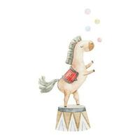 Cute circus cartoon vector illustration. Illustrations on a posters and banners for a circus shows, gymnast, magician, animal lions, elephant, juggling