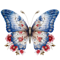 borboleta dentro aguarela para 4º do Julho americano independência dia com ai gerado png