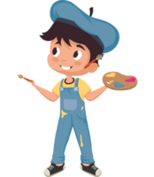 poco scolaro con dipingere pallette png