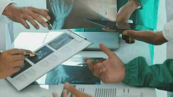 Healthcare and medical doctor working in hospital with professional team in physician,nursing assistant, laboratory research and development. Medical technology service to solve people health problem video