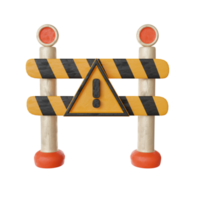 3d Construction road barrier png