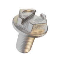 3d icône vis fente hex QG réaliste métal texture ingénieur mécanique illustration concept icône rendre png