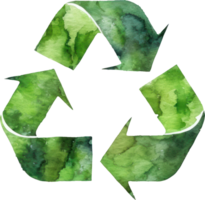 eco reciclar placa aquarela. ai gerado png
