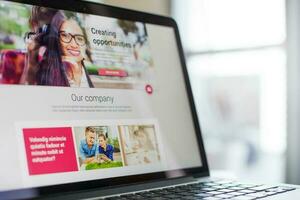 Website design on a laptop screen photo