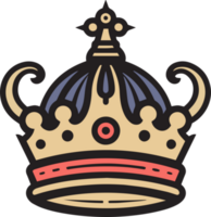 mano dibujado Clásico corona logo en plano línea Arte estilo png