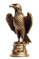 Adler Trophäe, 3d Champion Trophäe, Sport vergeben, Gewinner Preis, Meister Feier gewinnen Konzept. ai generiert png