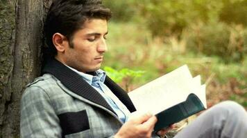 Man reading book video