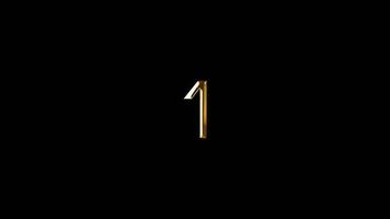 lazo texto número uno dorado brillar ligero movimiento animación video