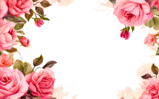 a Rose flower Clipart border. For decorating cards, invitations, banners, png