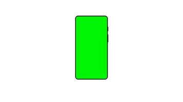 teléfono inteligente animación con verde pantalla aislado en blanco antecedentes video