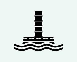 marina evacuación tolva emergencia escapar escotilla flotador negro blanco silueta firmar símbolo icono clipart gráfico obra de arte pictograma ilustración vector