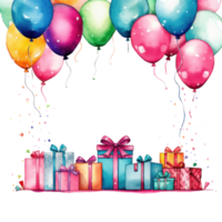 cumpleaños acuarela antecedentes png
