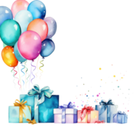 cumpleaños acuarela antecedentes png