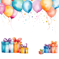 cumpleaños acuarela antecedentes png