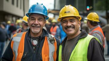 difícil sombrero trabajadores juntos foto